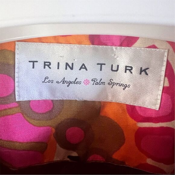 Trina Turk Women's Silk Linen Blend Jacket Size Medium Colorful Work Career Wear - Picture 5 of 8